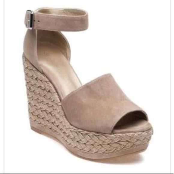 Plus Size Wedges Adjustable Buckle Wedge Sandals 9.5 / Blue